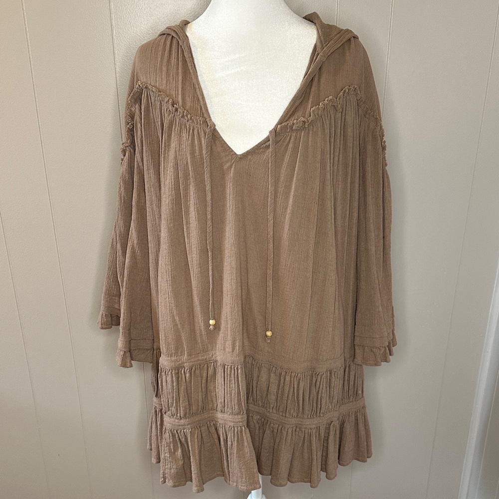 EUC Free People Soak Up the Sun Hooded Tunic Top - Picture 2 of 15